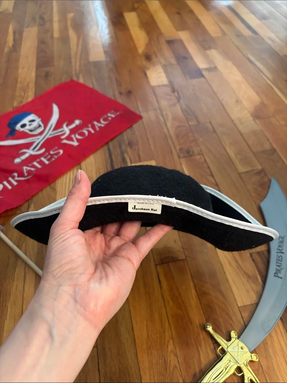 Kids Black Pirate Hat with Skull Emblem